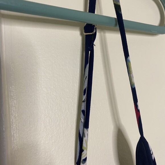 Forever 21 Romper Shorts Women Small Blue Floral Tropical Sleeveless Open Back - Picture 6 of 10